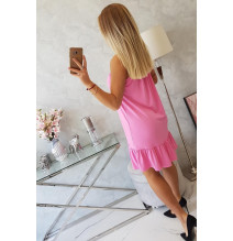 Női ruha vékony hevederekkel MI9080 rózsaszín