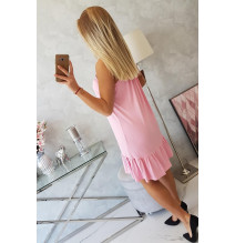 Női ruha vékony hevederekkel MI9080 világos rózsaszín
