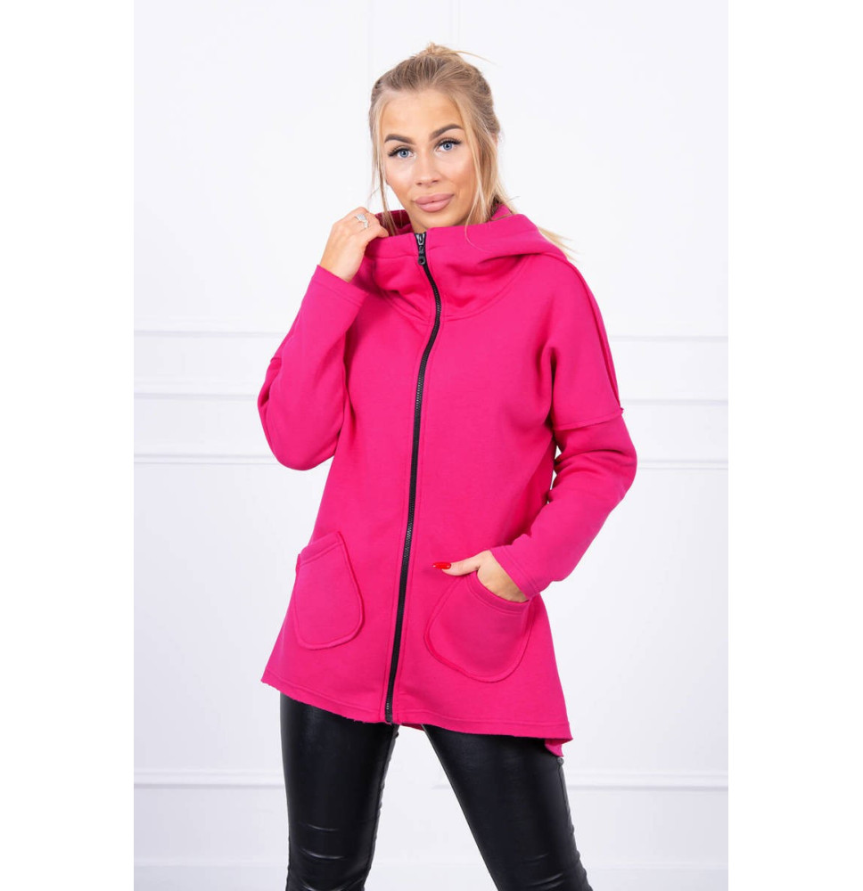Hőszigetelt pulóver, hosszabb háttal MI68652 fukszia
