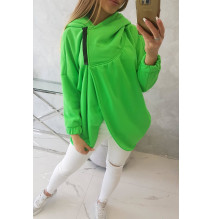 Női pulóver rövid cipzárral MI9110 neonzöld