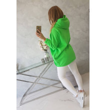 Női pulóver rövid cipzárral MI9110 neonzöld