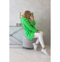 Női pulóver rövid cipzárral MI9110 neonzöld