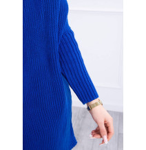 Női pulóver denevér típusú ujjakkal MI2019-13 azúrkék