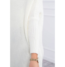 Női pulóver denevér típusú ujjakkal MI2019-13 krém