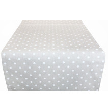 Asztalterítő  fehér pöttyök 50x150 cm Made in Italy