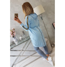 Női cipzáras pulóver, hátsó részben MI8997 égszínkék