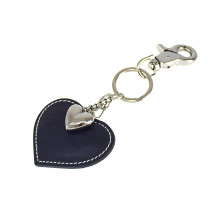 Bőr kulcstartó szív kék