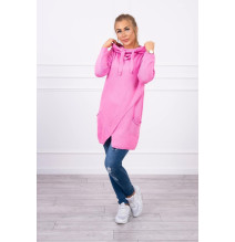 Női pulóver hajtogatott elülső MI2019-6 világos rózsaszín