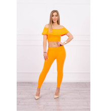 Női szett MI8885 egy fodorral neon narancs