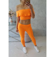 Női szett MI8885 egy fodorral neon narancs