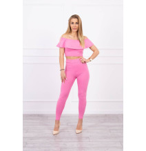 Női szett MI8885 egy fodorral világos rózsaszín