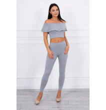 Női szett MI8885 egy fodorral szürke