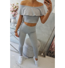 Női szett MI8885 egy fodorral szürke