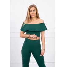 Női szett MI8885 egy fodorral sötétzöld