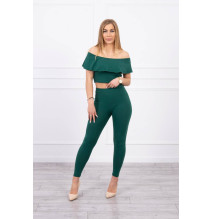 Női szett MI8885 egy fodorral sötétzöld