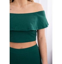 Női szett MI8885 egy fodorral sötétzöld