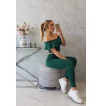 Női szett MI8885 egy fodorral sötétzöld