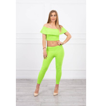 Női szett MI8885 egy fodorral neonzöld