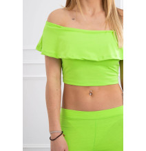 Női szett MI8885 egy fodorral neonzöld