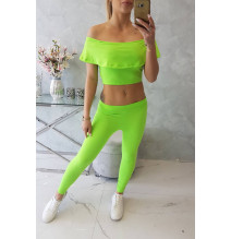 Női szett MI8885 egy fodorral neonzöld