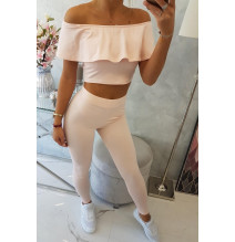 Női szett MI8885 egy fodorral pór rózsaszín