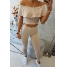 Női szett MI8885 egy fodorral bézs