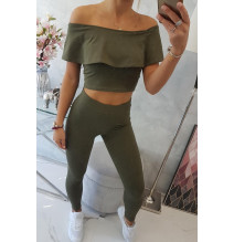 Női szett MI8885 egy fodorral khaki
