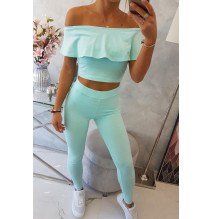 Női szett MI8885 egy fodorral menta