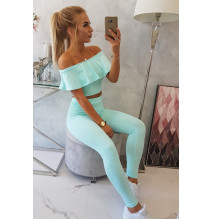 Női szett MI8885 egy fodorral menta