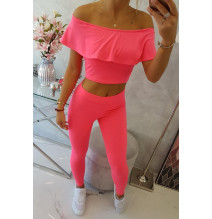 Női szett MI8885 egy fodorral neon rózsaszín