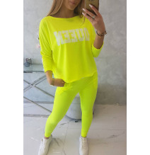 Női szett MI66977 QUEEN neon sárga