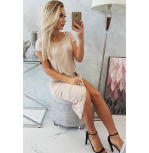 Női aszimmetrikus ruha MI61524 beige