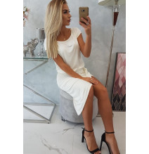 Női aszimmetrikus ruha MI61524 krém