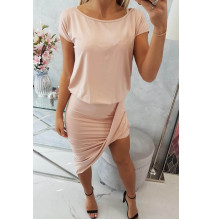 Női aszimmetrikus ruha MI61524 világos por rózsaszín