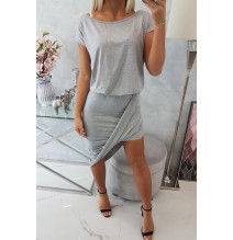 Női aszimmetrikus ruha MI61524 szürke