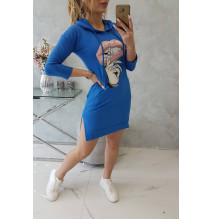 Ruha meghosszabbított hátsó és színes nyomtatott elülső MI64632 azúrkék