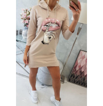 Ruha meghosszabbított hátsó és színes nyomtatott elülső MI64632 bézs