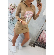 Ruha meghosszabbított hátsó és színes nyomtatott elülső MI64632 camel