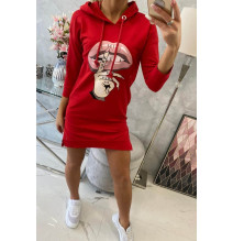 Ruha meghosszabbított hátsó és színes nyomtatott elülső MI64632 piros