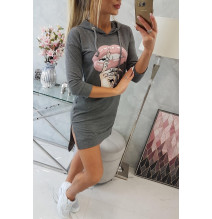 Ruha meghosszabbított hátsó és színes nyomtatott elülső MI64632 grafit