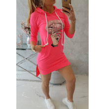 Ruha meghosszabbított hátsó és színes nyomtatott elülső MI64632 neon rózsaszín