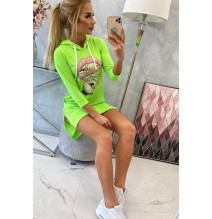 Ruha meghosszabbított hátsó és színes nyomtatott elülső MI64632 neonzöld