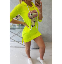 Ruha meghosszabbított hátsó és színes nyomtatott elülső MI64632 neon sárga