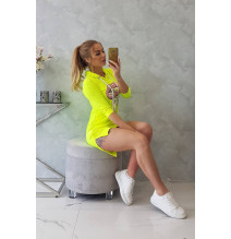 Ruha meghosszabbított hátsó és színes nyomtatott elülső MI64632 neon sárga