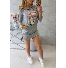 Ruha meghosszabbított hátsó és színes nyomtatott elülső MI64632 szürke