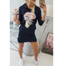 Ruha meghosszabbított hátsó és színes nyomtatott elülső MI64632 sötétkék