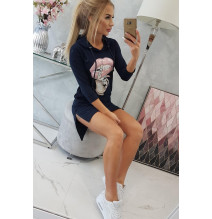 Ruha meghosszabbított hátsó és színes nyomtatott elülső MI64632 sötétkék