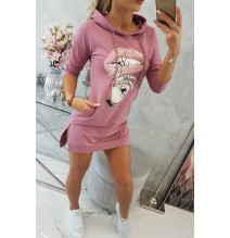 Ruha meghosszabbított hátsó és színes nyomtatott elülső MI64632 sötét rózsaszín