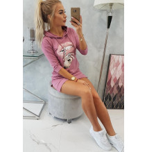 Ruha meghosszabbított hátsó és színes nyomtatott elülső MI64632 sötét rózsaszín