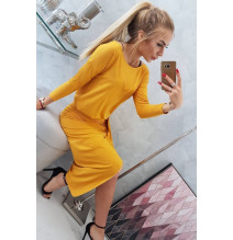 Női aszimmetrikus ruha MI8923 okker